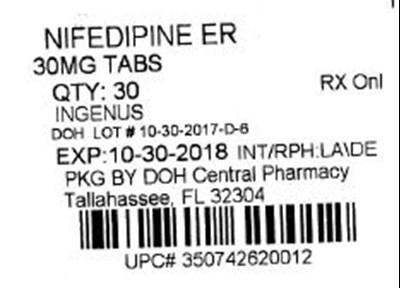 Label Image For 30mg (Nifedipine Er 30mg)